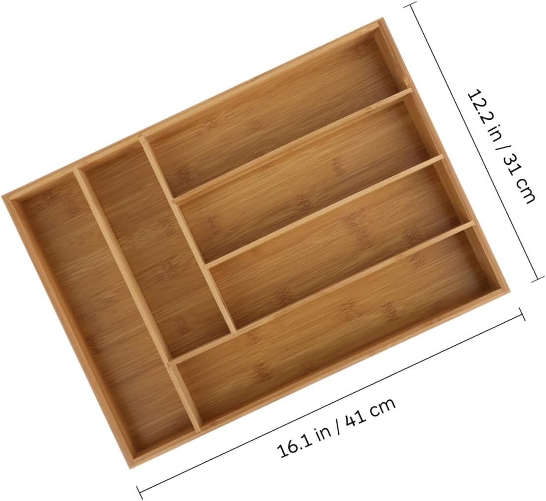 Eco-friendly Drawer Organizer Box with Compartments Multi-use Storage Tray for Kitchen Cutlery Cosmetics and Small Items Space-saving Utensil Divider for Bathroom and Office