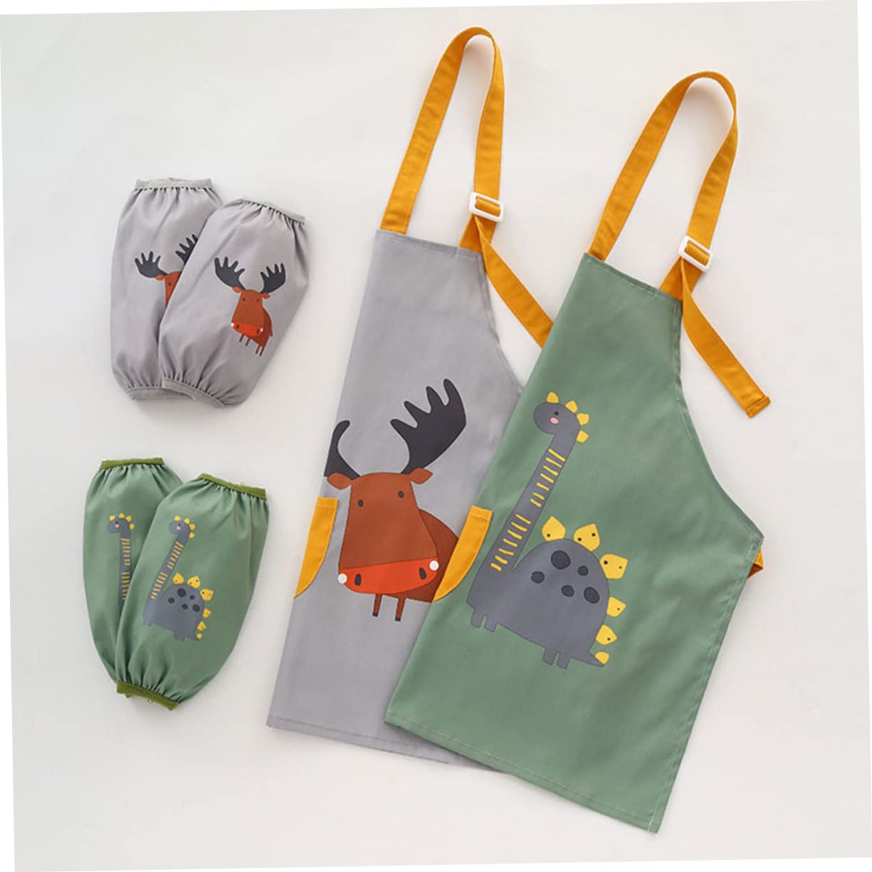 Toyvian 3 Set Di Grembiuli Per Bambini Design Verde Per Bambini Per Dipingere Per Studenti Per Dipingere Per Neonati Facili Da Pulire.