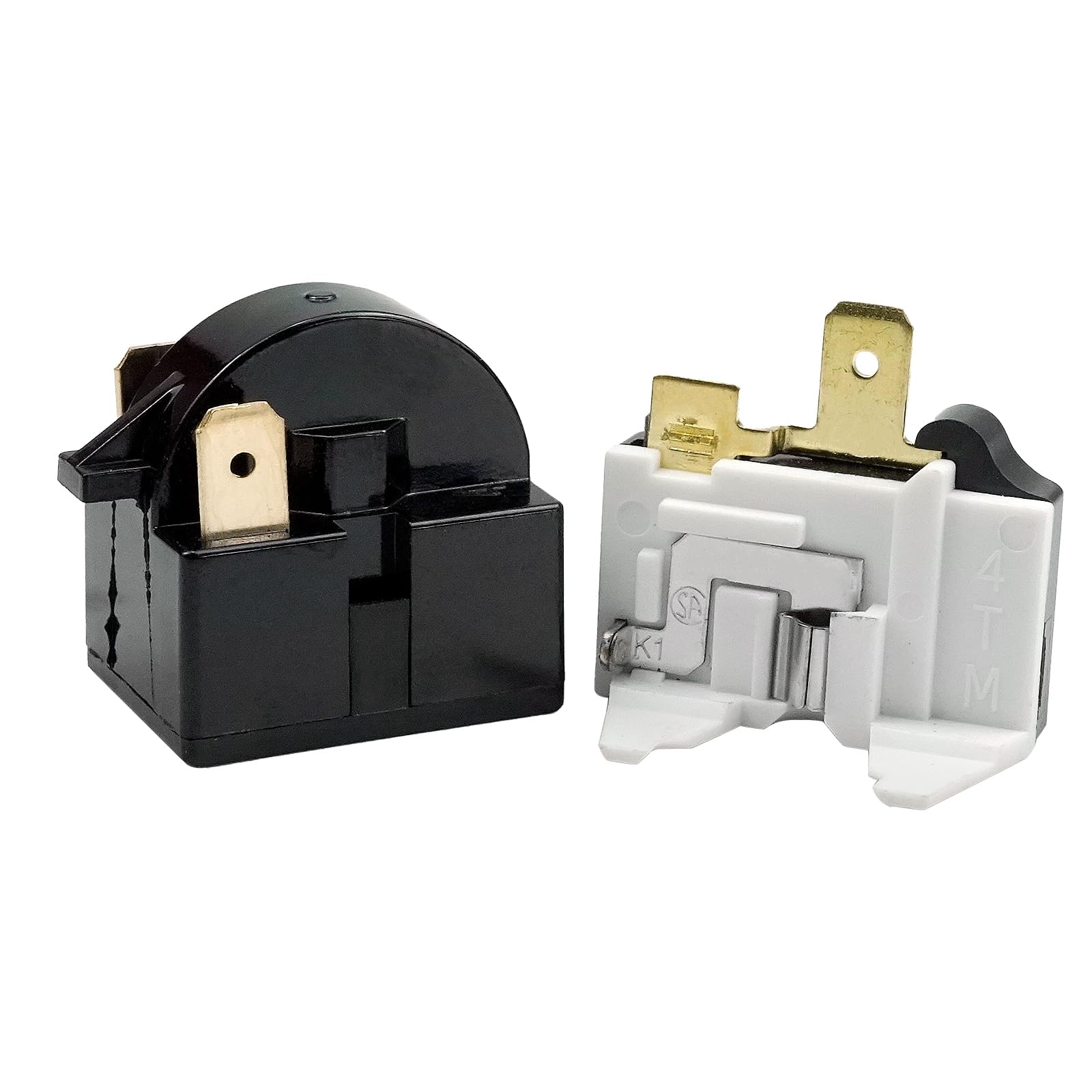 PTC Refrigerator Starter Compressor Relay 15 Ohm 3 Pin and 1/2HP Refrigerator Overload Protector Replacement for Refrigerator Freezer Dehumidier Compressor
