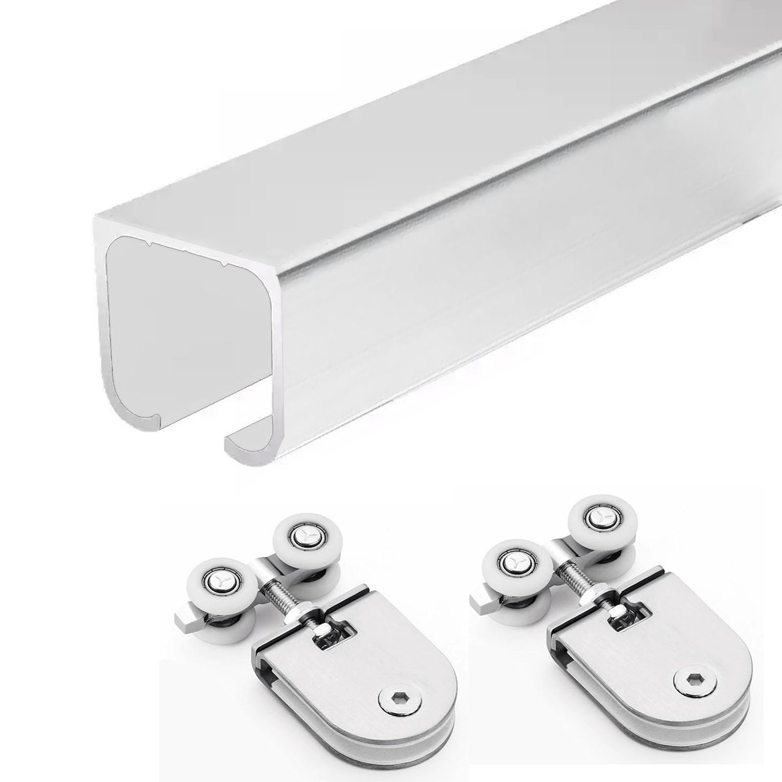 Aluminiowa prowadnica do drzwi przesuwnych do szkła 1/10.2 cm, drzwi kieszonkowych i obejściowych bram do stodoły