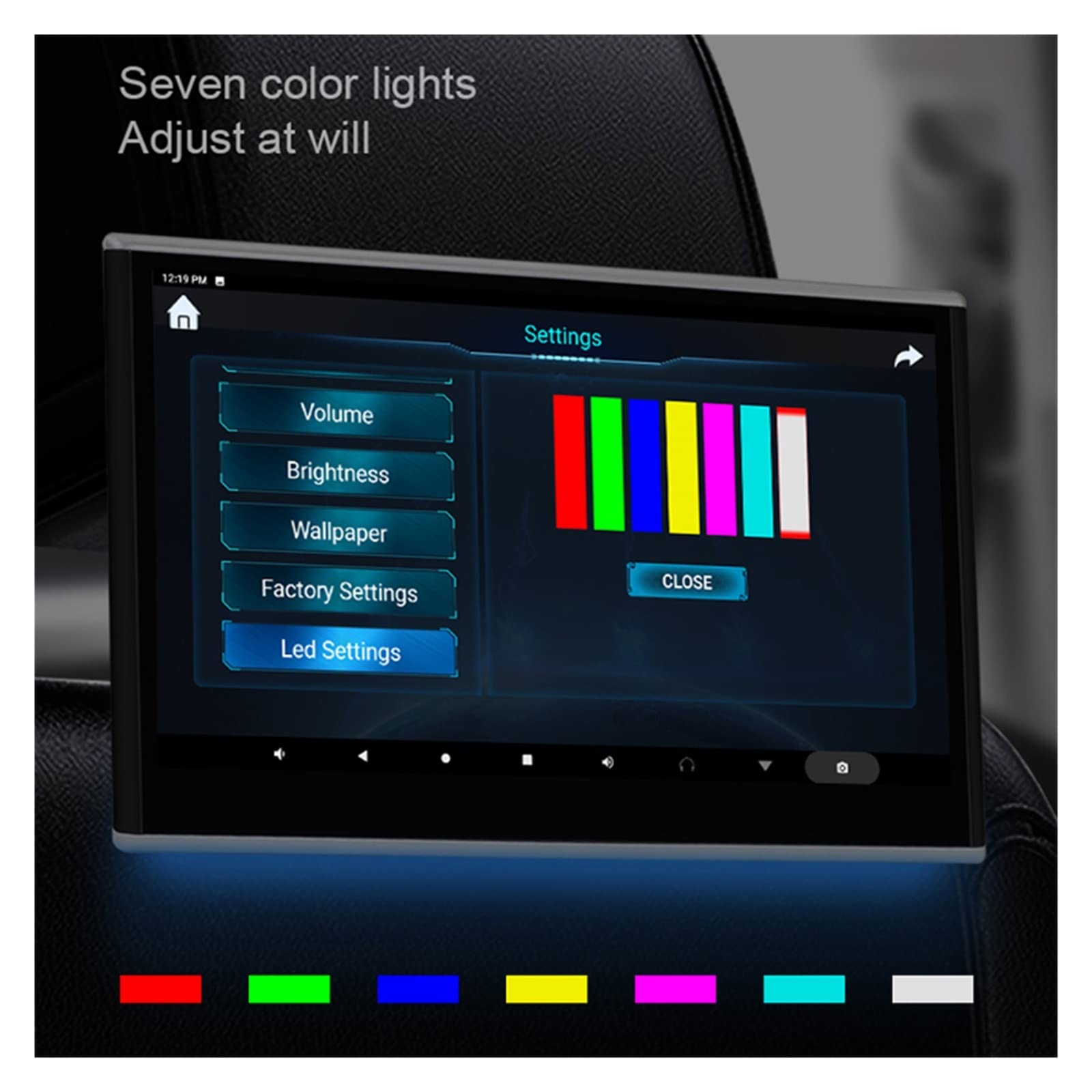 Monitor for poggiatesta da 13,3 pollici IPS Touch Screen Car Rear Seat Entertainment 4K Display del lettore video for veicoli con mirroring Viaggi in famiglia(2 PCS Black 12.5)