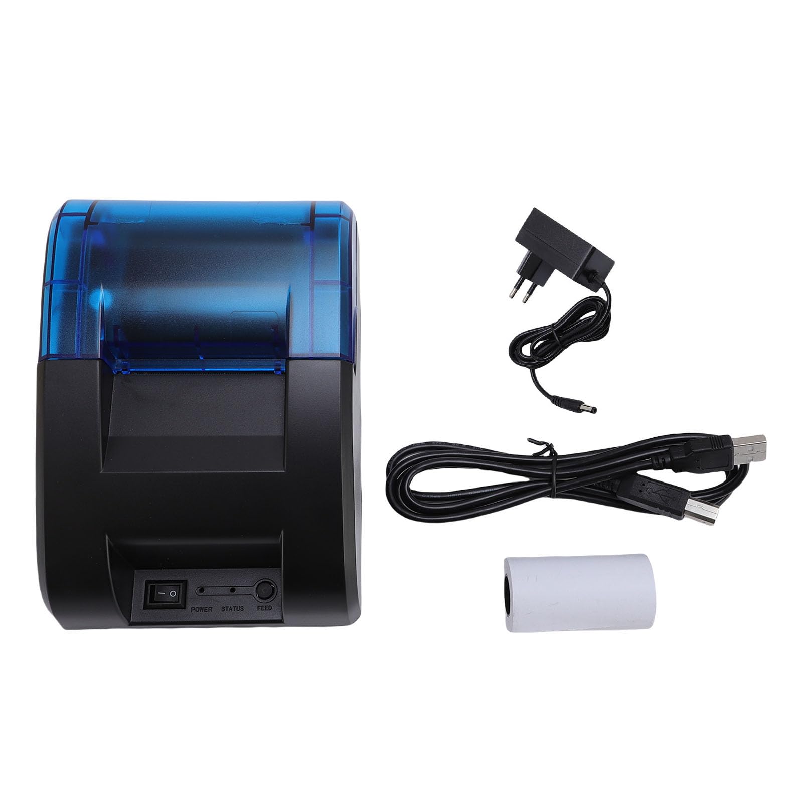 XUMIUZIY Impresora de Recibo Térmico Portátil, Impresora de Recibo Bluetooth USB de 58 Mm, Comando ESC POS, Uso con Teléfonos y Computadoras, para Restaurantes, Comida para Llevar,