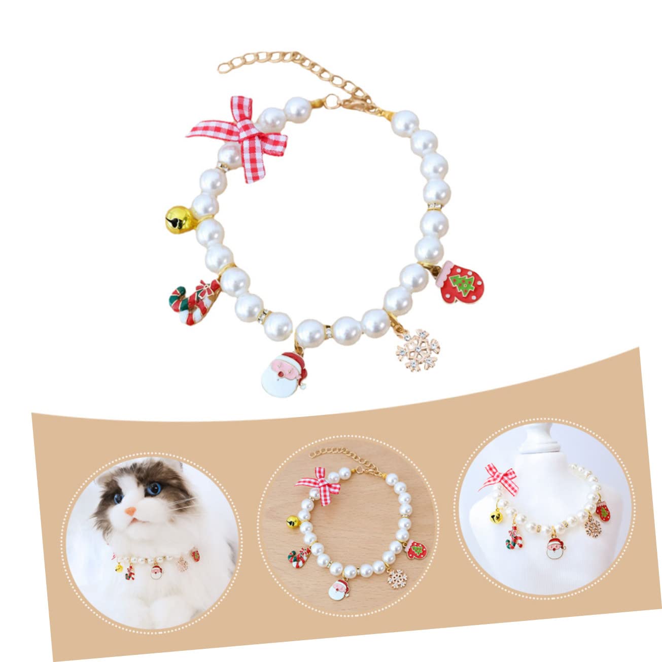 HANABASS 5stücke Katzenhalsband Mit Glöckchen Dekoratives Hundehalsband Für Süße Weihnachtsaccessoire Rosa Stilvolles Haustierzubehör