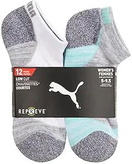 PUMA Women’s Repreve Athletic Low Cut Sock, 12-pair (White)