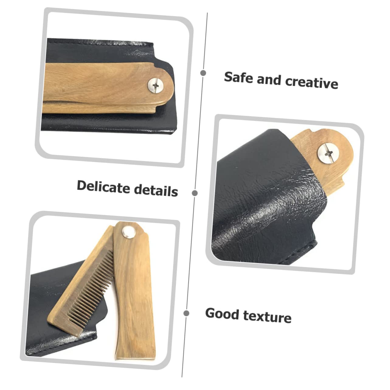 Beaupretty 4juegos Peine De De Madera Con Funda De Accesorio De Cuidado Personal Portátil Para y