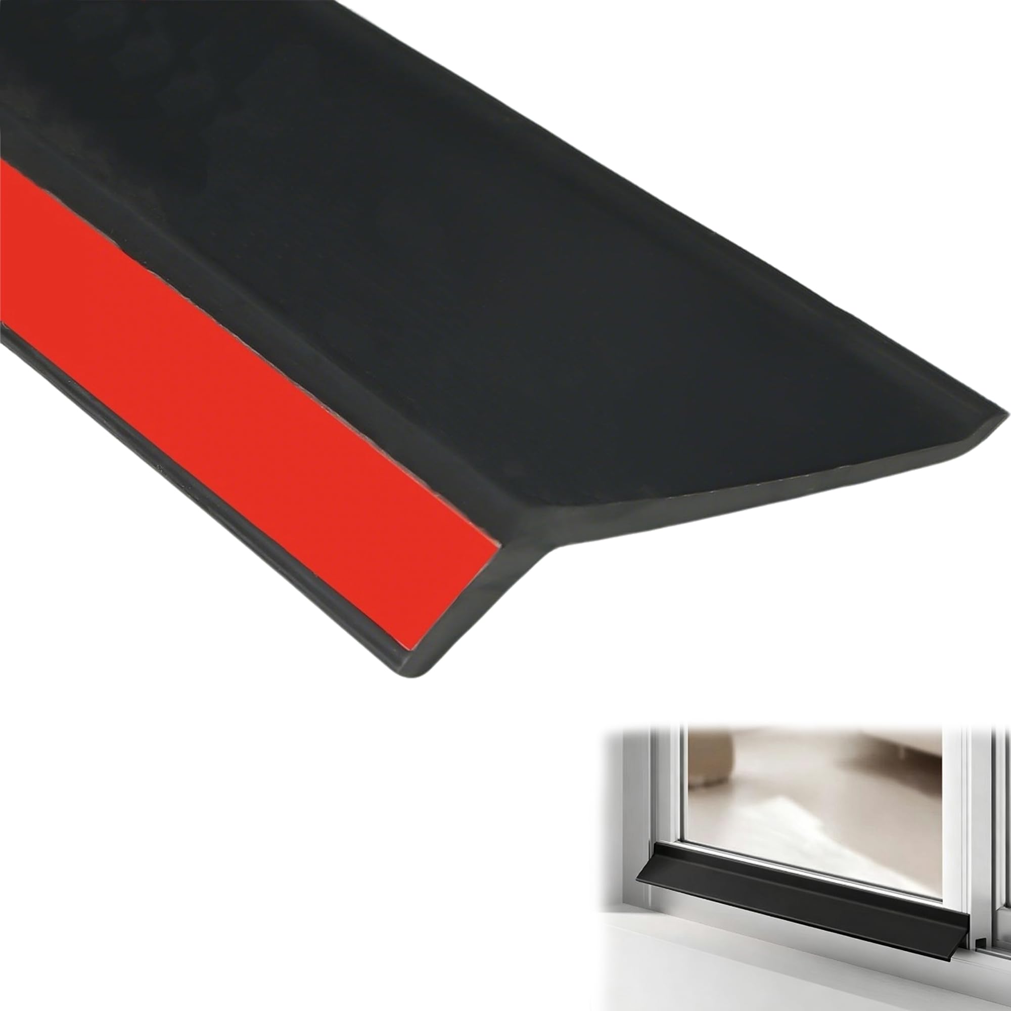 Gxdamxz Rain Deflectors for Exterior Doors, 196" Window Water Guard, Black