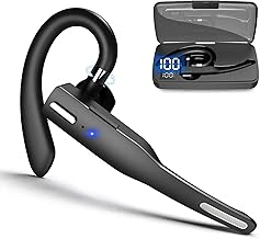 Business Wireless Headset with Mic for Work IPX7 Waterproof • 50H Battery (8H+Case) Bluetooth 5.3 Earpiece • PC-Ready for Driving & Office
