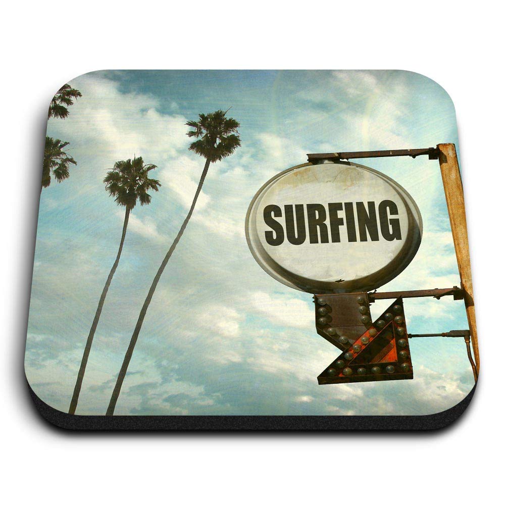 Destination Vinyl Ltd Multicolor 1 X Square Mdf Fridge Magnet - Surfing Sign Surf Surfer 2473