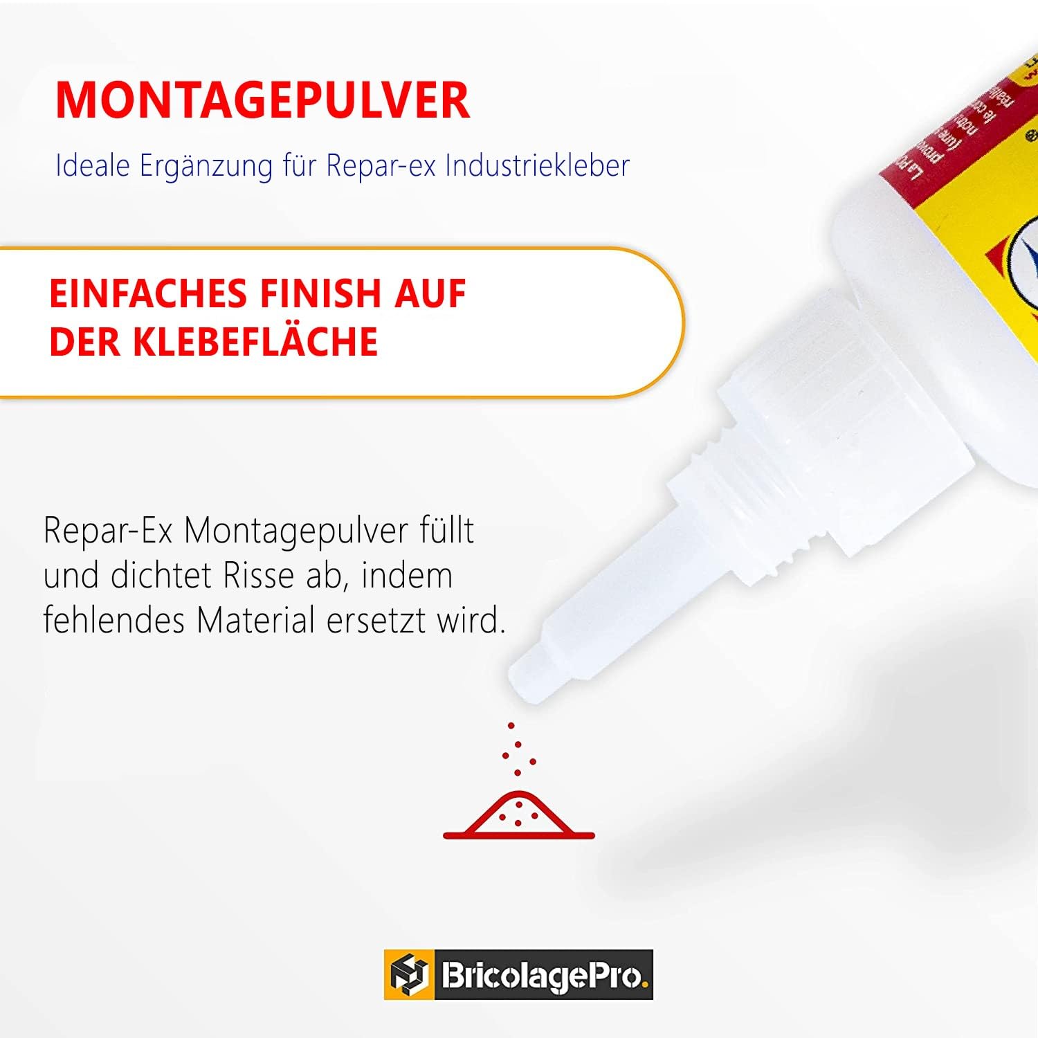 Repar-ex Set – 20g Industriekleber, 30g Füllpulver & 20ml Klebstoffentferner – Starke Reparatur für alle Materialien – Metall, Kunststoff, Holz, Keramik u.v.m.