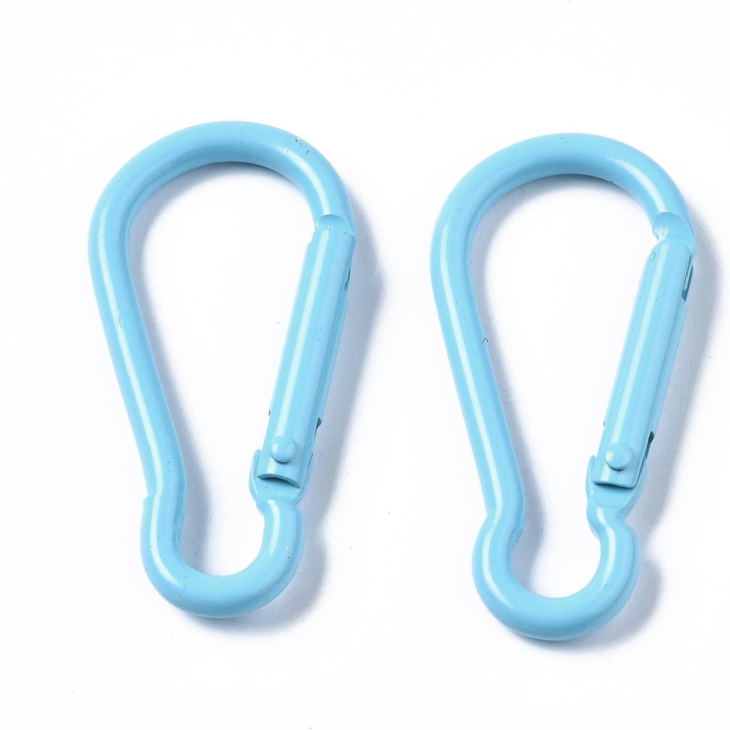 LiQunSweet 10 pcs Mixed Colors Mini Rock Aluminum Climbing Carabiners Keychain Key Clasps Locking Hooks Carabiner Buckle Accessories for Keychain Climbing Camping Supplies image 4