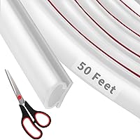 Vista 8 de Burlete de Goma para Clima de 20 Pies, Tira de Sellado para Puerta, Base Autoadhesiva en Forma de D, Burlete para Puerta para Aislamiento de Marco