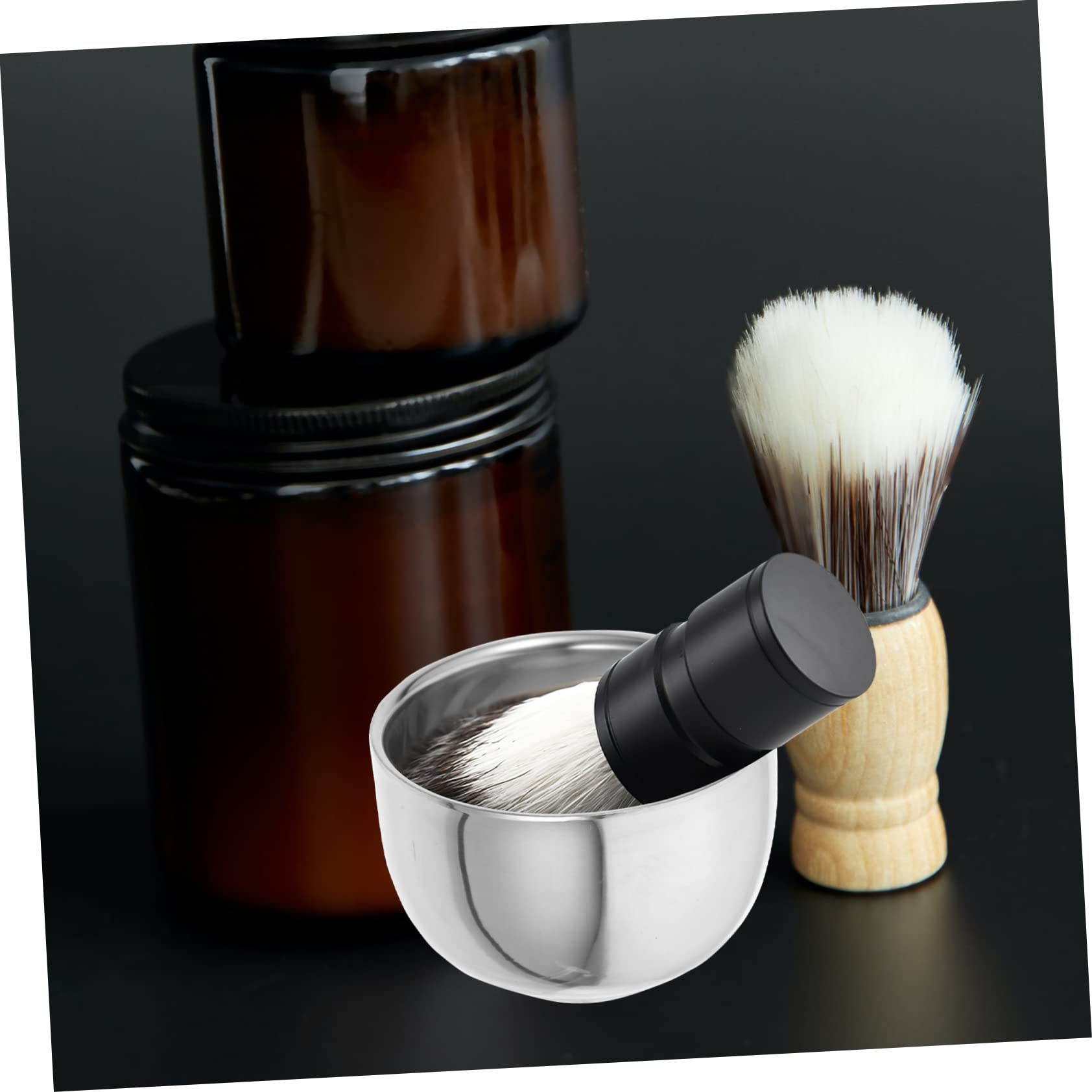 BCOATH Men's Shaving Bowl Metal Shave Mug Shaving Supplies Portable Simple Elegant Design