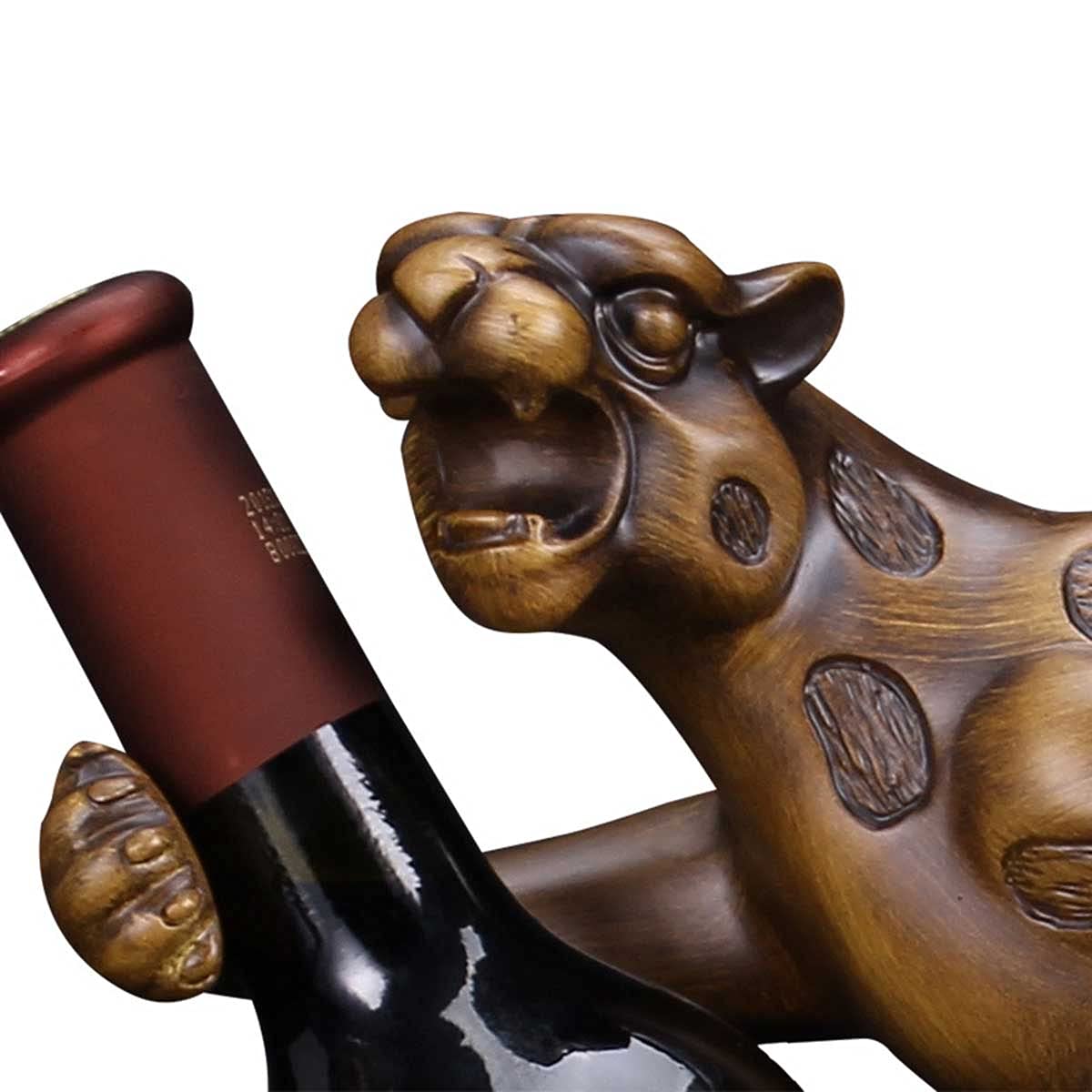 Estantería De Botellas De Vino Sculpture Leopard Animal Botelleros Vino Madera Creatividad Resin Wine Rack Champagne Storage Botelleros Decoración De Fiesta Regalo