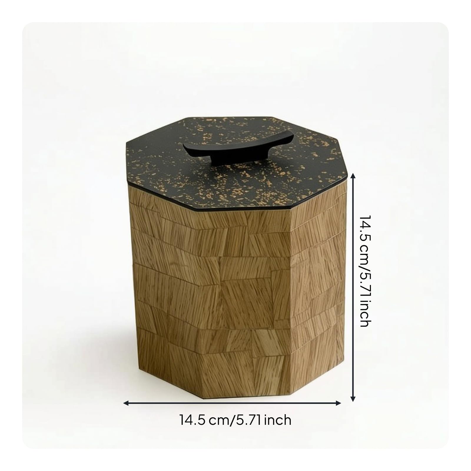 rockible Caja Madera con Tapa Compacto Caja Decorativa con Tapa Retro Joyero para Tocador, Escritorio, Serie Dorada - Madera Tibetana · Caja De Almacenamiento Octogonal Alta