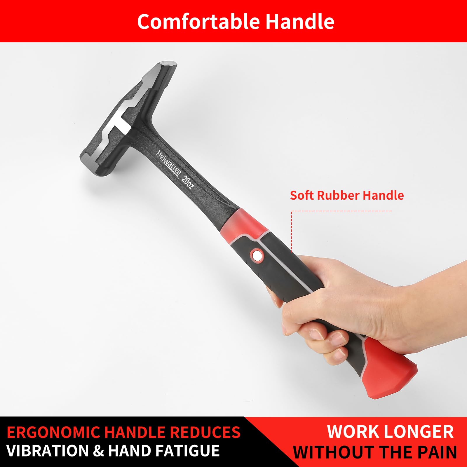 20oz Sheet Metal Hammer - Forged Steel, Non-Slip Grip -5 20oz Sheet Metal Hammer - Forged Steel, Non-Slip Grip -5