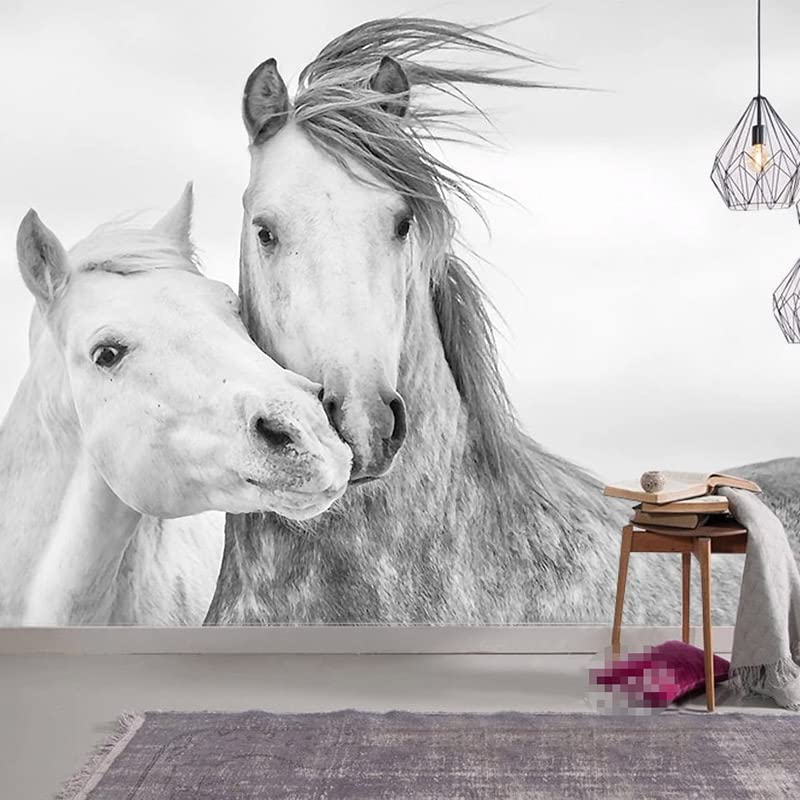 Tapeta Zwierzę Koń Ściana 3D Fototapety Fototapety 3D Tapety Niestandardowy Gigantyczny Plakat Ścienny 3D Do Salonu lub Sypialni 250 cm × 175 cm (szer. x wys.)