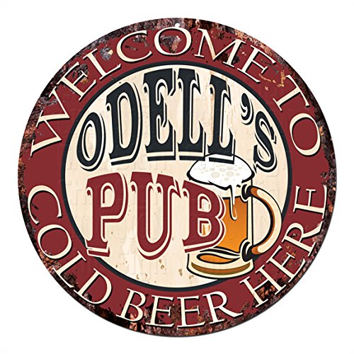 Welcome to The Odell’S Pub Cold Beer HERE Chic Tin Sign Rustic Shabby Vintage Style Retro Kitchen Bar Pub Coffee Shop Man cave Decor Gift Ideas