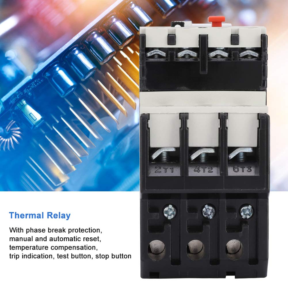 Thermal Overload Relay, YWBL-WH BR2-25 Electric Adjustable Motor Protector with Phase Break Protection and Temperature Compensation for Industrial Motors 4-6A 50-60Hz
