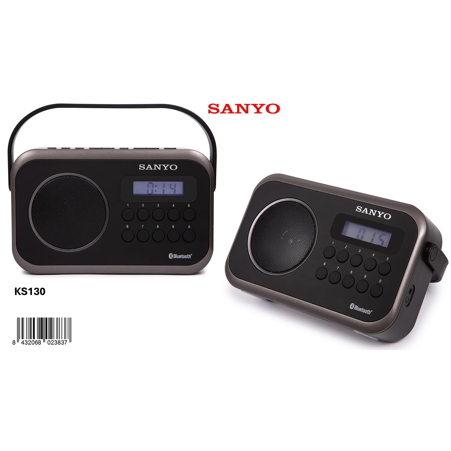 Radio Sanyo Digital Multibandas Grande con Presintonías KS128 y Bluetooth