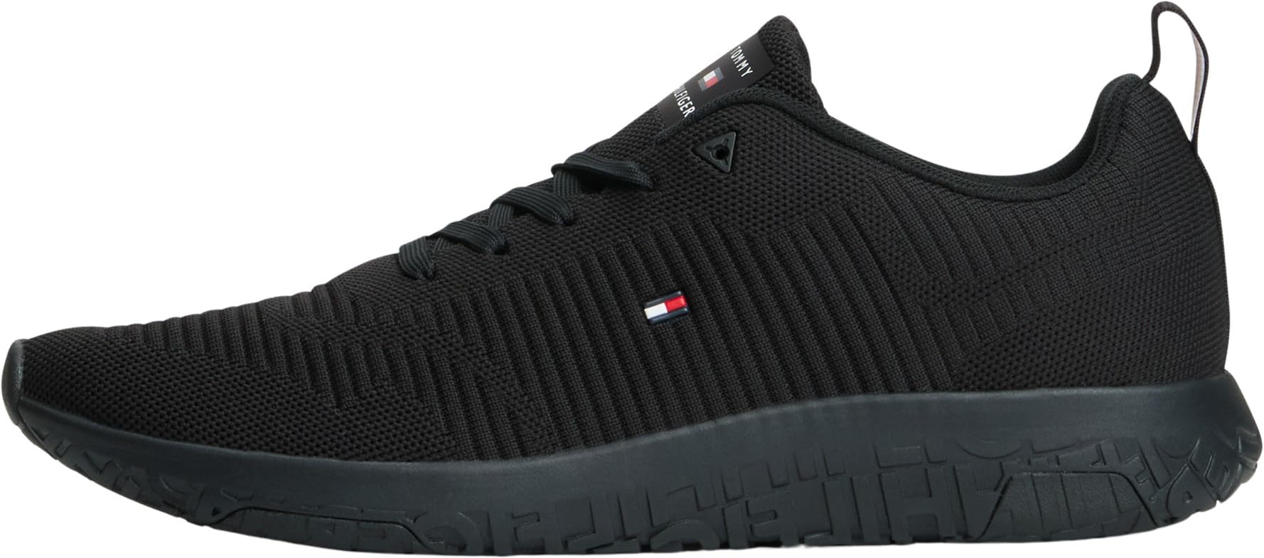 Tommy Hilfiger Men’s Corporate Knit Rib Runner Trainers, Black (Black), 6.5
