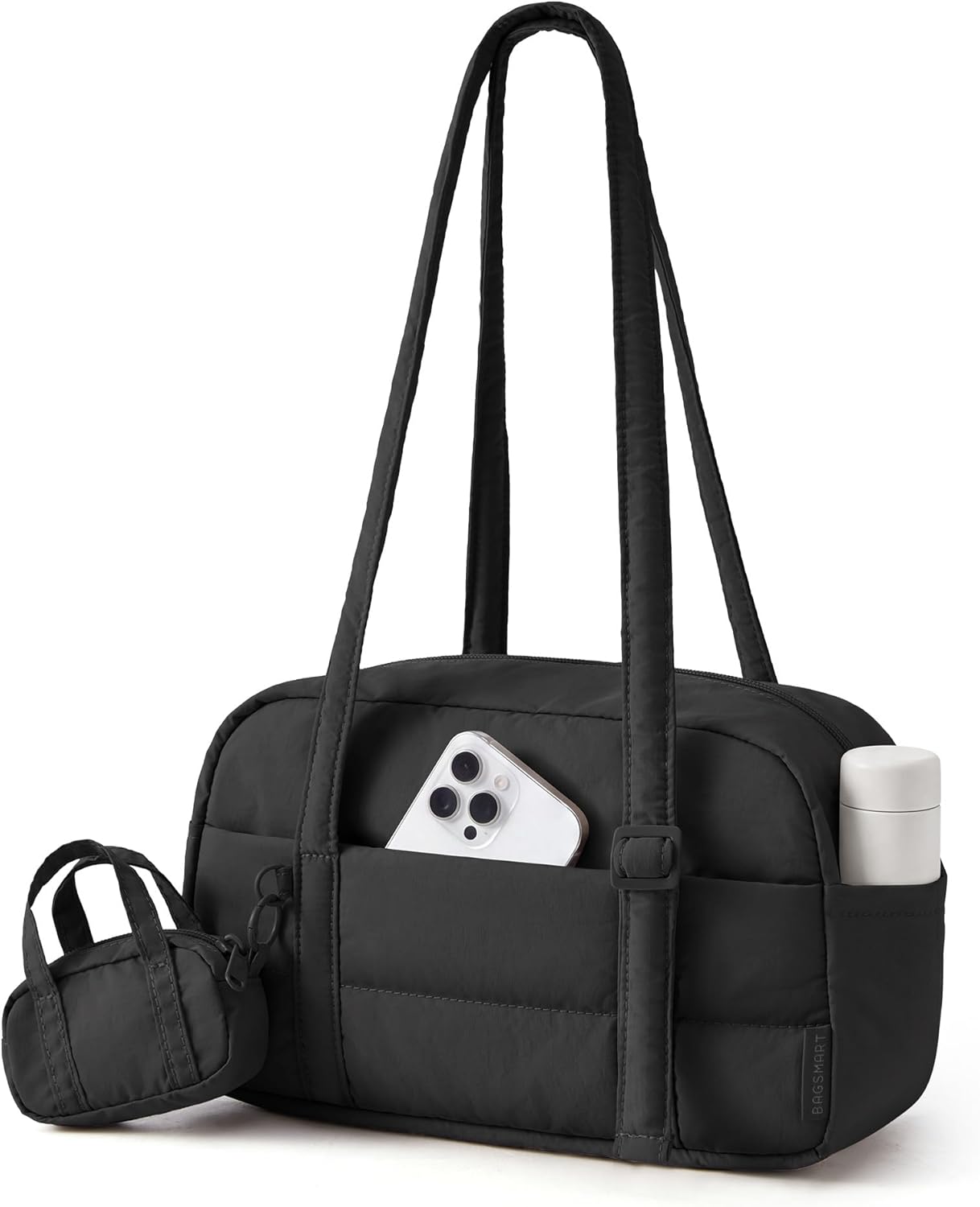 BAGSMART Purses for Women, Puffer Shoulder Bag Small Tote Handbags Lightweight Cute Hobo Bags with Puffy Pouch for Travel,Gym