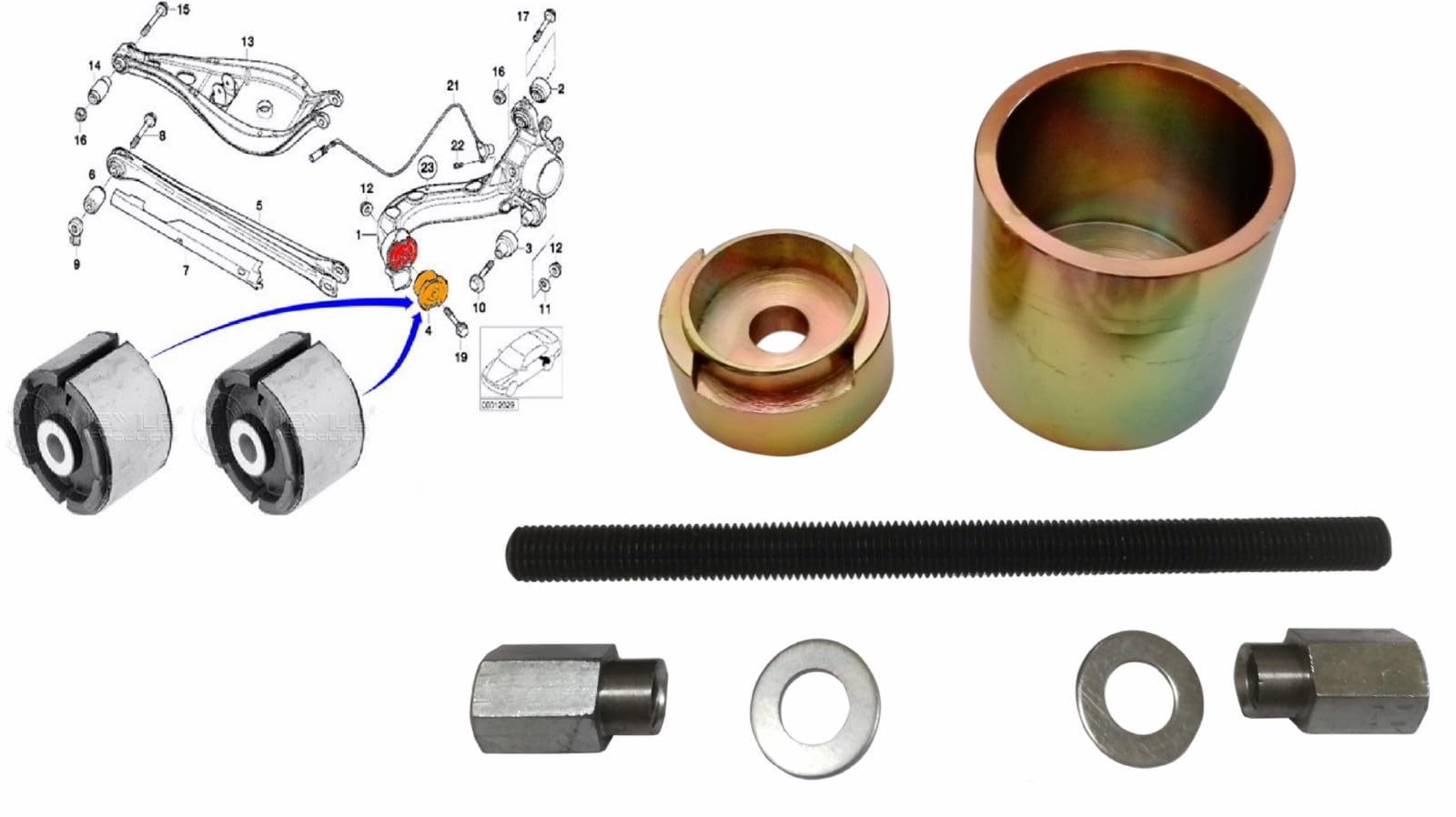 AMD TOOLS Pour BMW M3 E36 E46 X3 E83 Outil de pressage pour essieu arrière