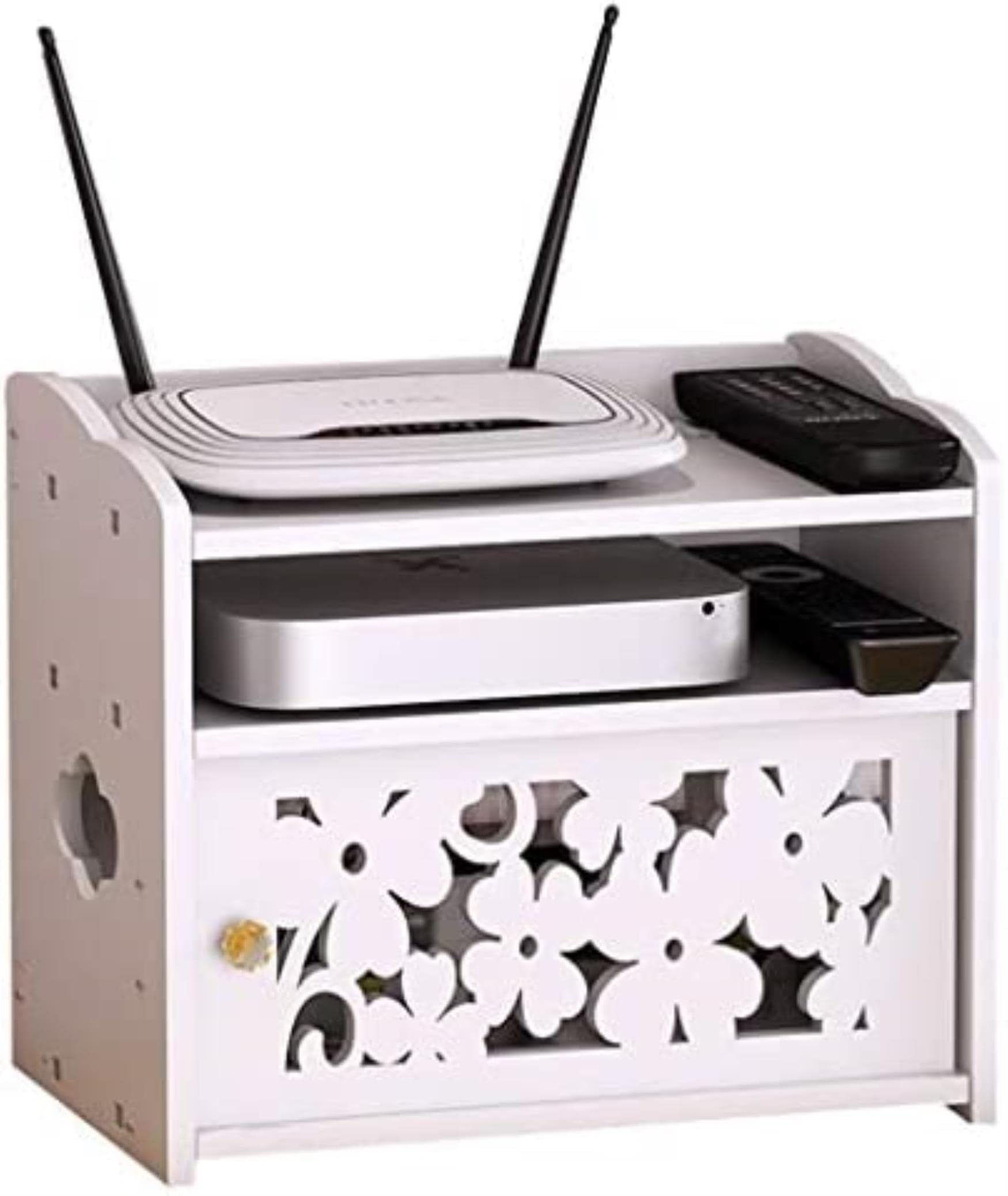 Boîte de rangement pour routeur WiFi et décodeur, étagère murale flottante pour maison