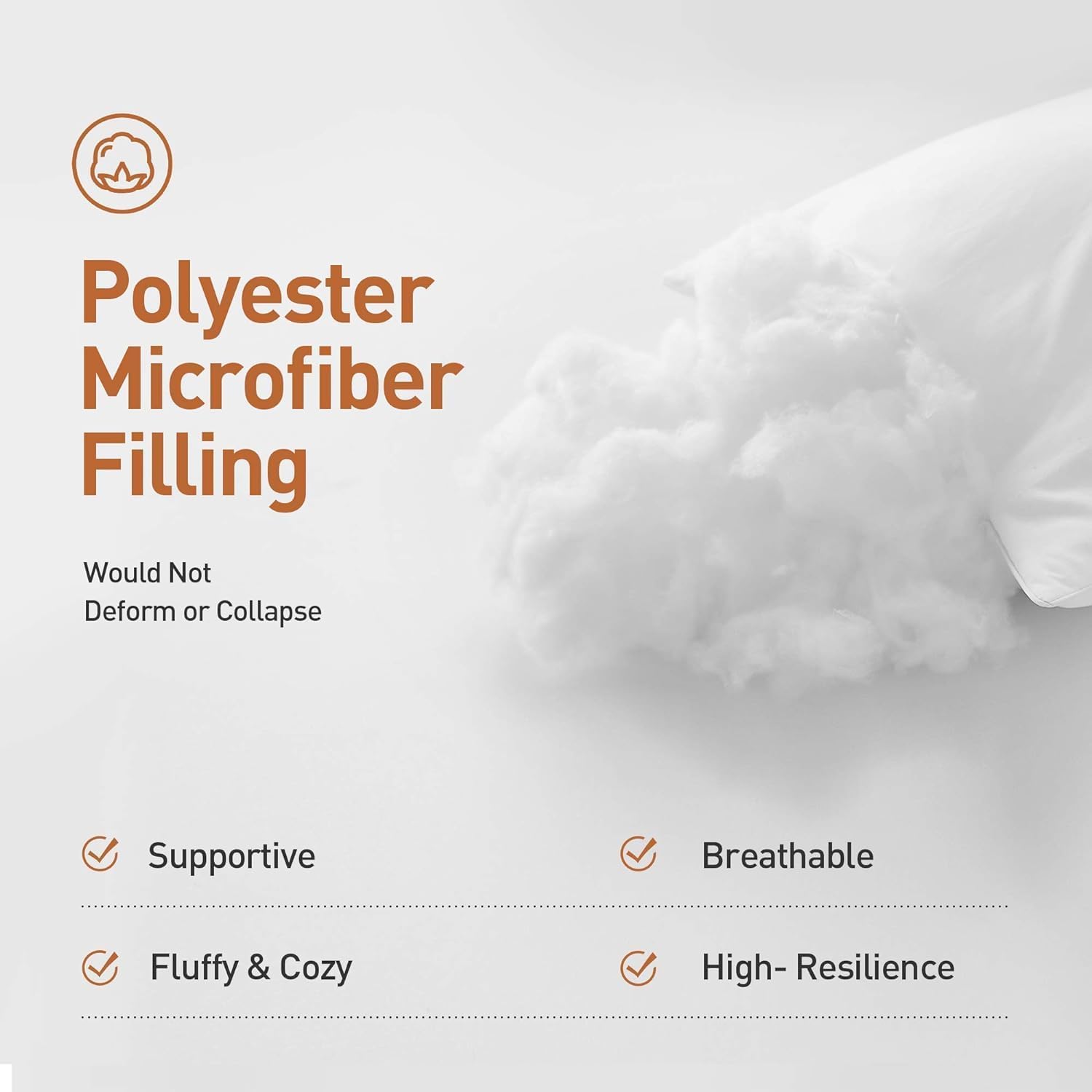 Acanva Hotel Quality Bed Pillows for Sleeping,Premium 3D Plush Fiber-Reduces Neck Pain,Breathable Cooling Cover Skin-Friendly, Standard (Pack of 4), White 4 Count