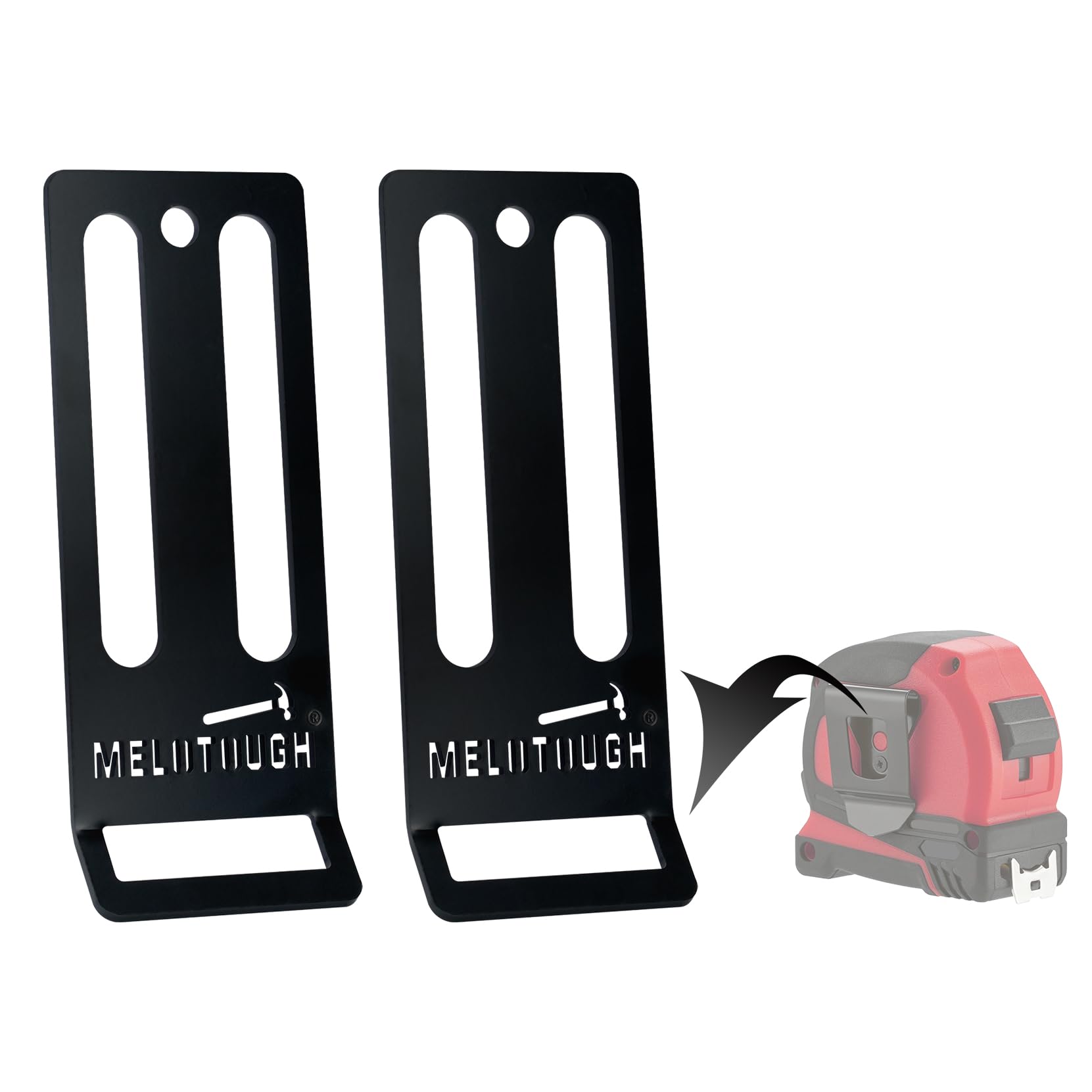 MELOTOUGH Tape Measure Holder, Drill Belt Holder for Tape Measure, Cordless Drill, Impact Driver - Fits Up to 2.7" Belt (Black)