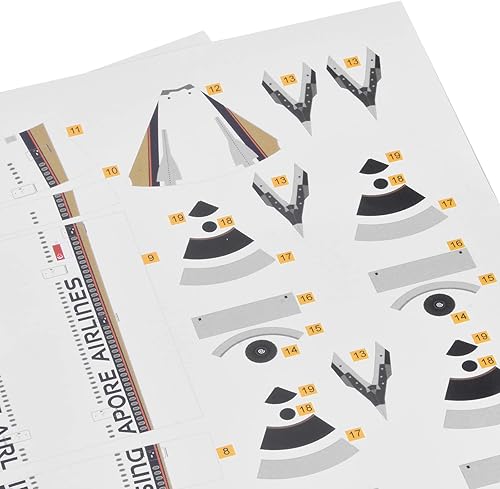 Miniatura 5 de 2023 Paper A380 Singapore Airlines Modelo de avión Modelo 1120 Modelo de exposición de ciencias de simulación (kit sin ensamblar) Modelo de