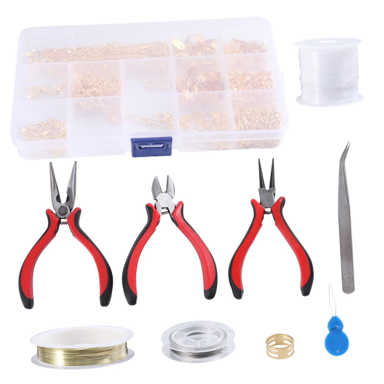 Operitacx Kit D’accessoires Bijoux en Boîte 768 Pièces, Pinces et Outils