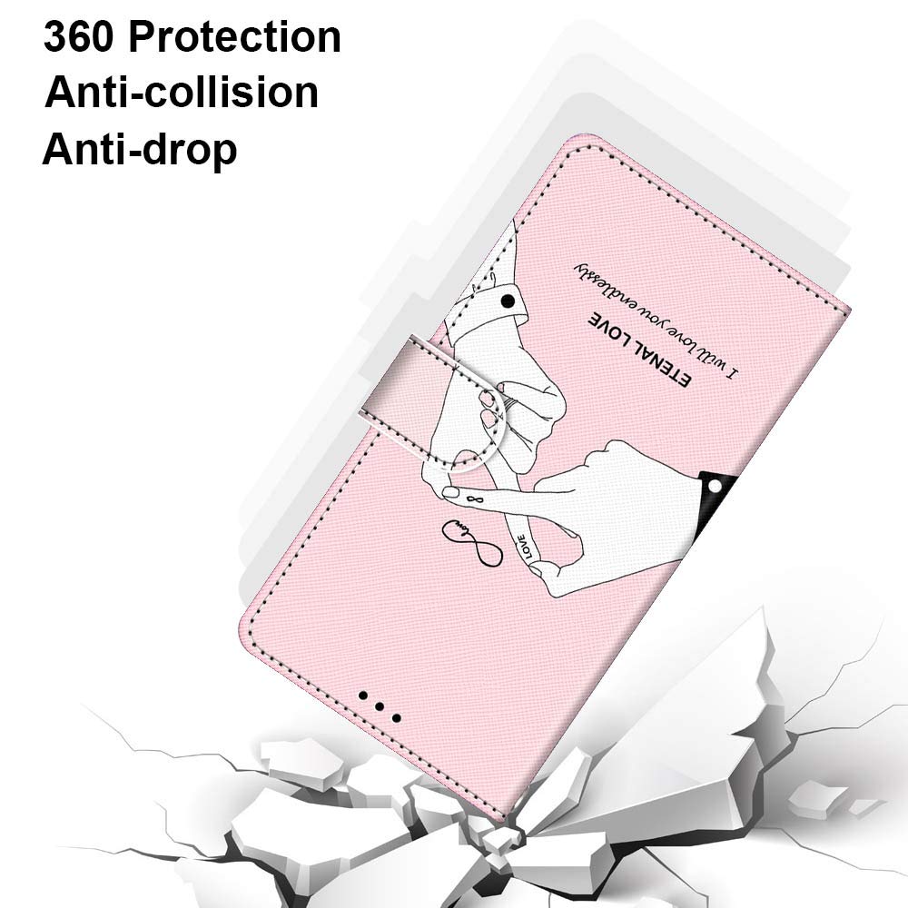 Cover per iPhone 11 Pro Max,Flip Caso Custodia [Creativo Dipinto] PU Pelle Portafoglio Unico Sottile Funzione TPU Flip Cover a Libro per iPhone 11 Pro Max (6,5 Pollice),Dito Bianco