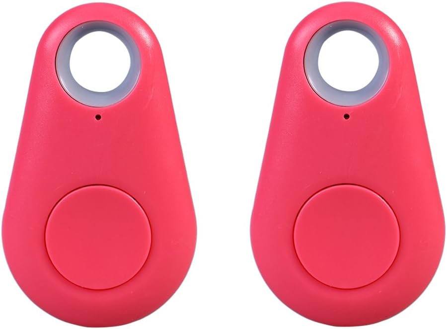 VORCOOL 2PCS Smart Finder GPS Locator Pet Tracker Alarm Wireless Bluetooth 4.0 Anti-lost Sensor Remote Selfie Shutter Seeker for Kids Bag Wallet Keys Car Smart Phone (Pink)