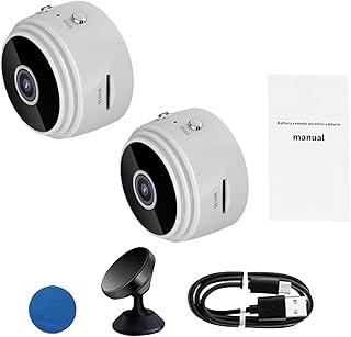 WIWIDANG Camtrix Camera, Camtrix Magnetic Mini Security Camera, Mini Wifi Security Camera 1080 HD Night Vision Camera Mini Spy Camera Wireless Hidden for Home, Shop, Outdoor (2 Pcs White)