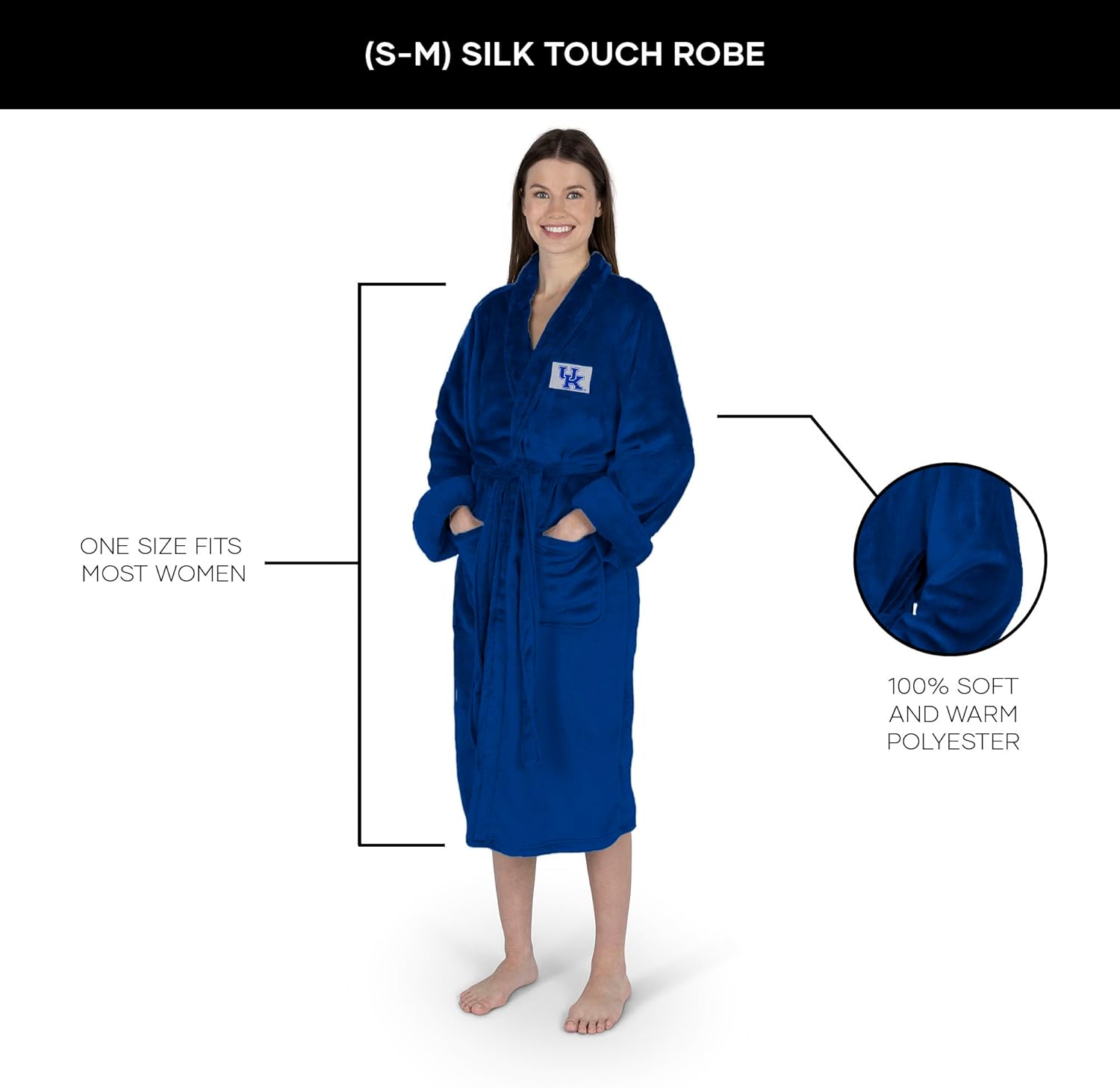 NCAA Team Pride Silk Touch Robe with Logo, Comfortable Lounge Wear for Men and Women