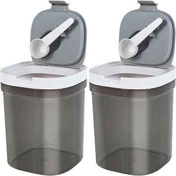 Airtight Food Containers, Multipurpose Airtight Stackable Coffee Container Include Spoon, Plastic Cereal Containers Include Easy Lock Lids for Kitchen Pantry 1300ml*2