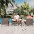 4 Pieces Patio Furniture Sets, Outdoor Wicker Conversation Sets with Soft Cushion and Glass Table, All Weather Manual Rattan Chairs for Garden, Terrace, Porch, Lawn, Poolside, Brown and Beige