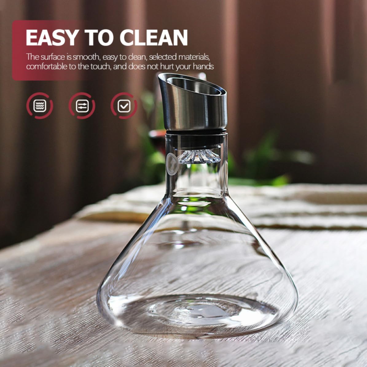 Caraffa Decanter in Vetro Borosilicato Bianco per Vino e Succhi