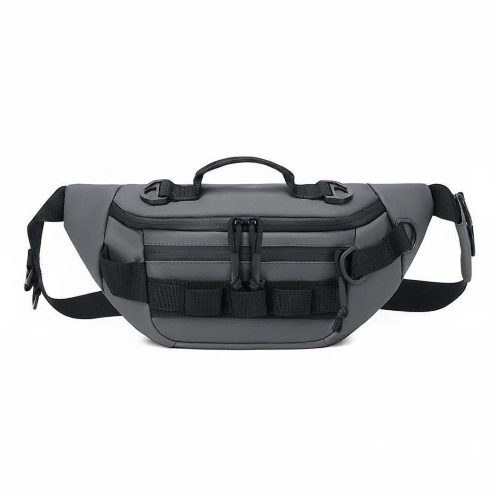 TRENDYNEST Waterproof Multifunction Fishing Bag Wear-Resistant Fishing Waist Bag Oxford Cloth Utility Pouch Adjustable Strap, Gray-image-9