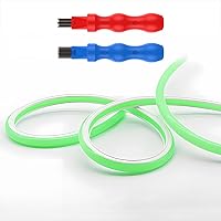 Vista 19 de JARBIH Cubierta de tira de luz LED flexible de neón separada, 16.4 pies 0.236 in sin desgaste, cubierta de difusor de silicona flexible con 2
