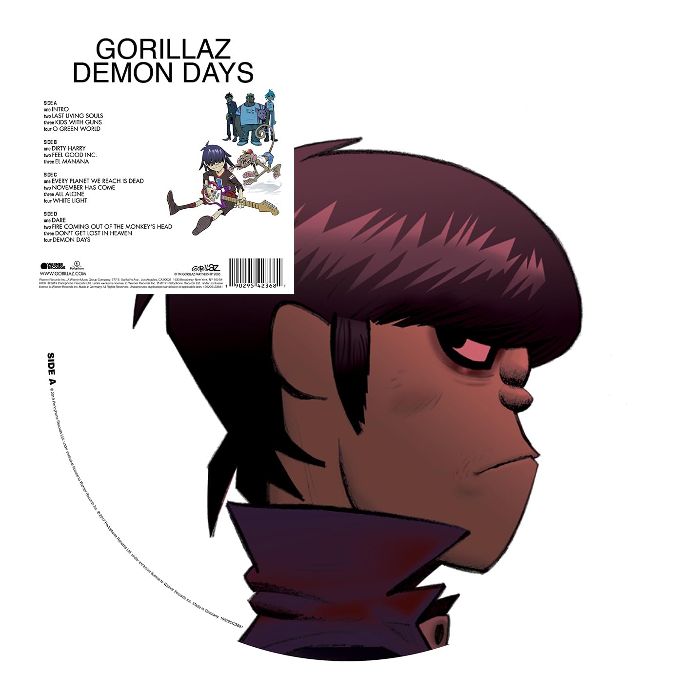 Demon Days Double picture discs, clear sleeve