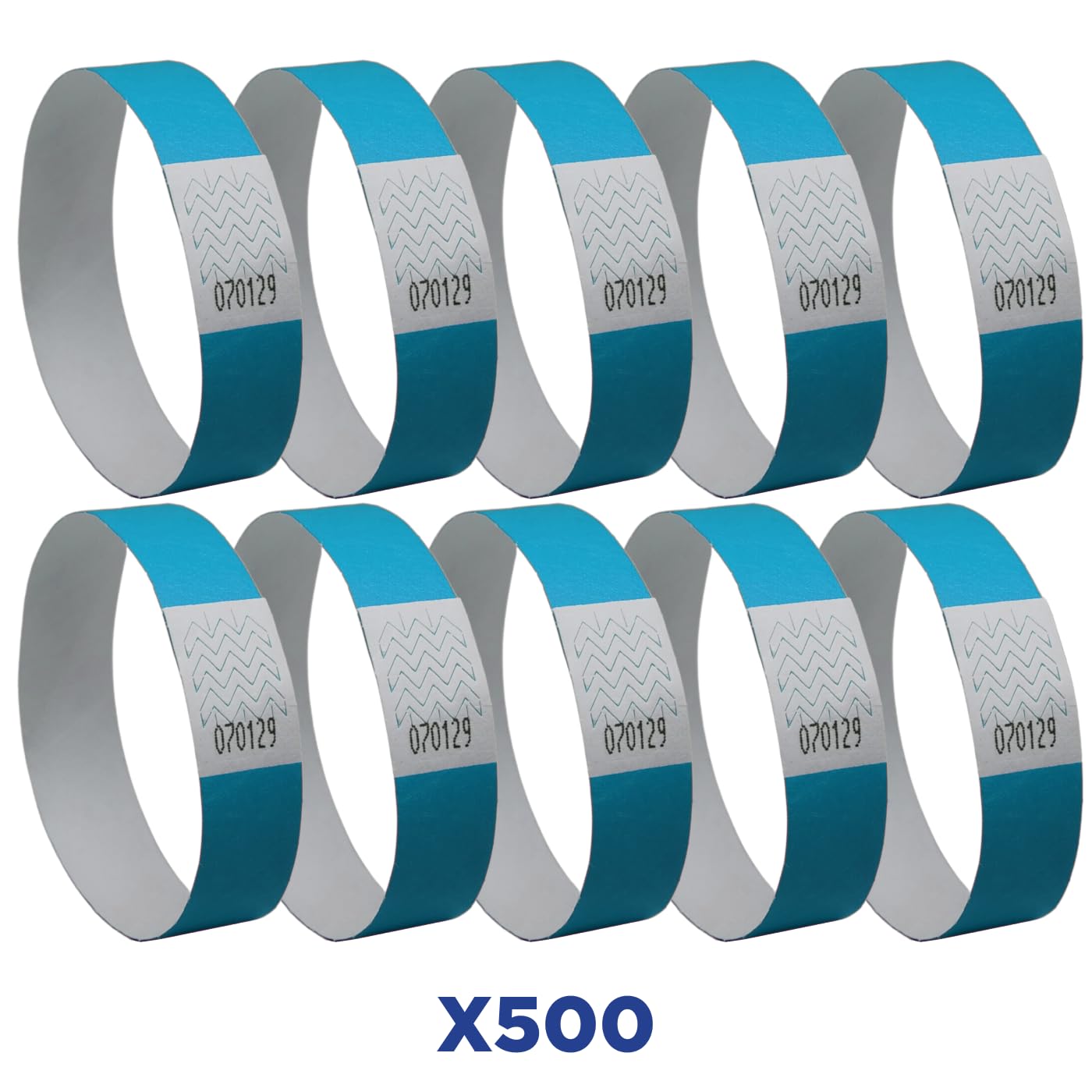 Avery España TYVBL-50 Pulseras de identificación de papel Tyvek® resistentes al desgarro - azul fluorescente - 500 piezas