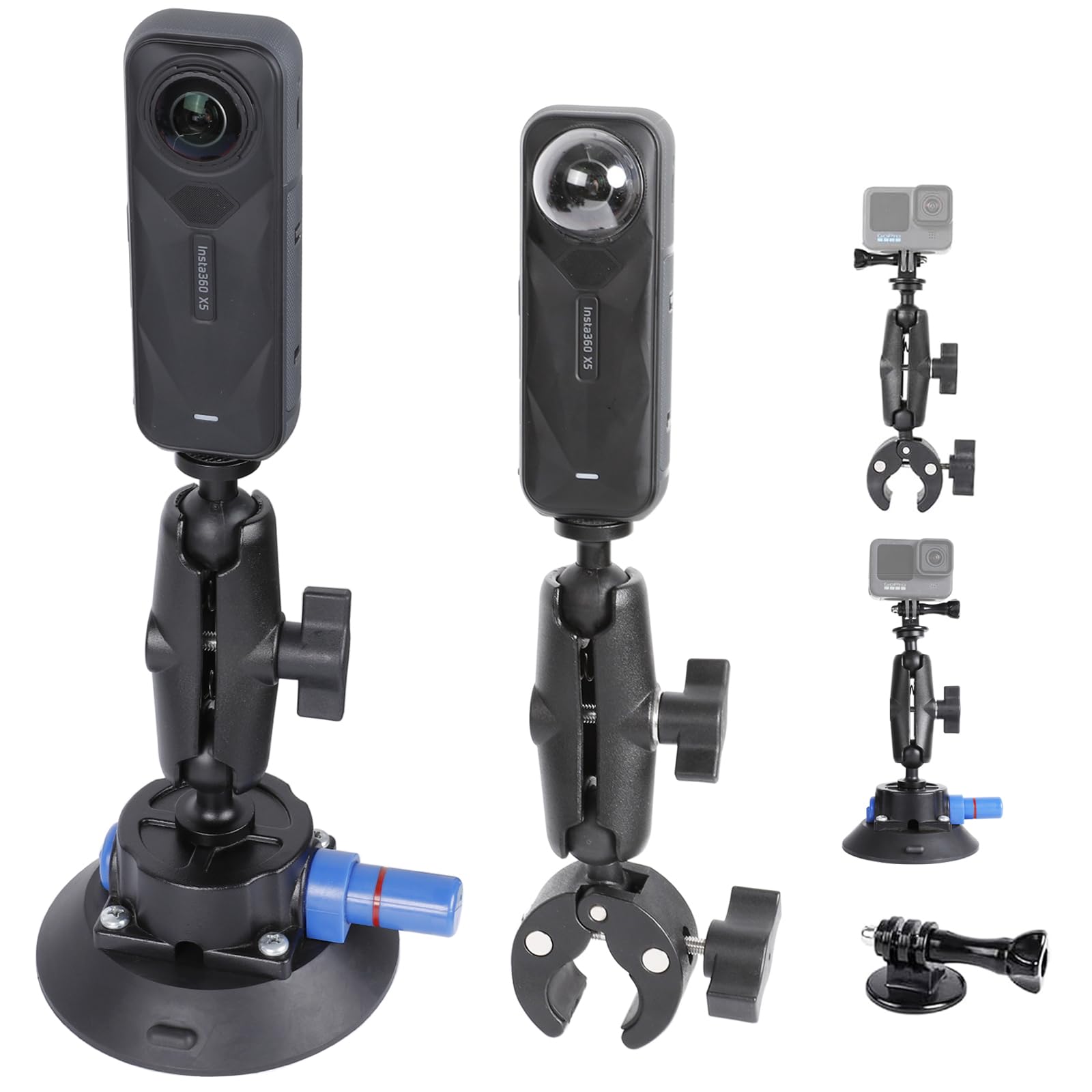 PellKing Camera Air Pump Vacuum Suction Cup Handlebar Mount Kit Compatible with Insta360 X5/X4/X3/GoPro 13/12/11/10/9,with 360° Rotation Function