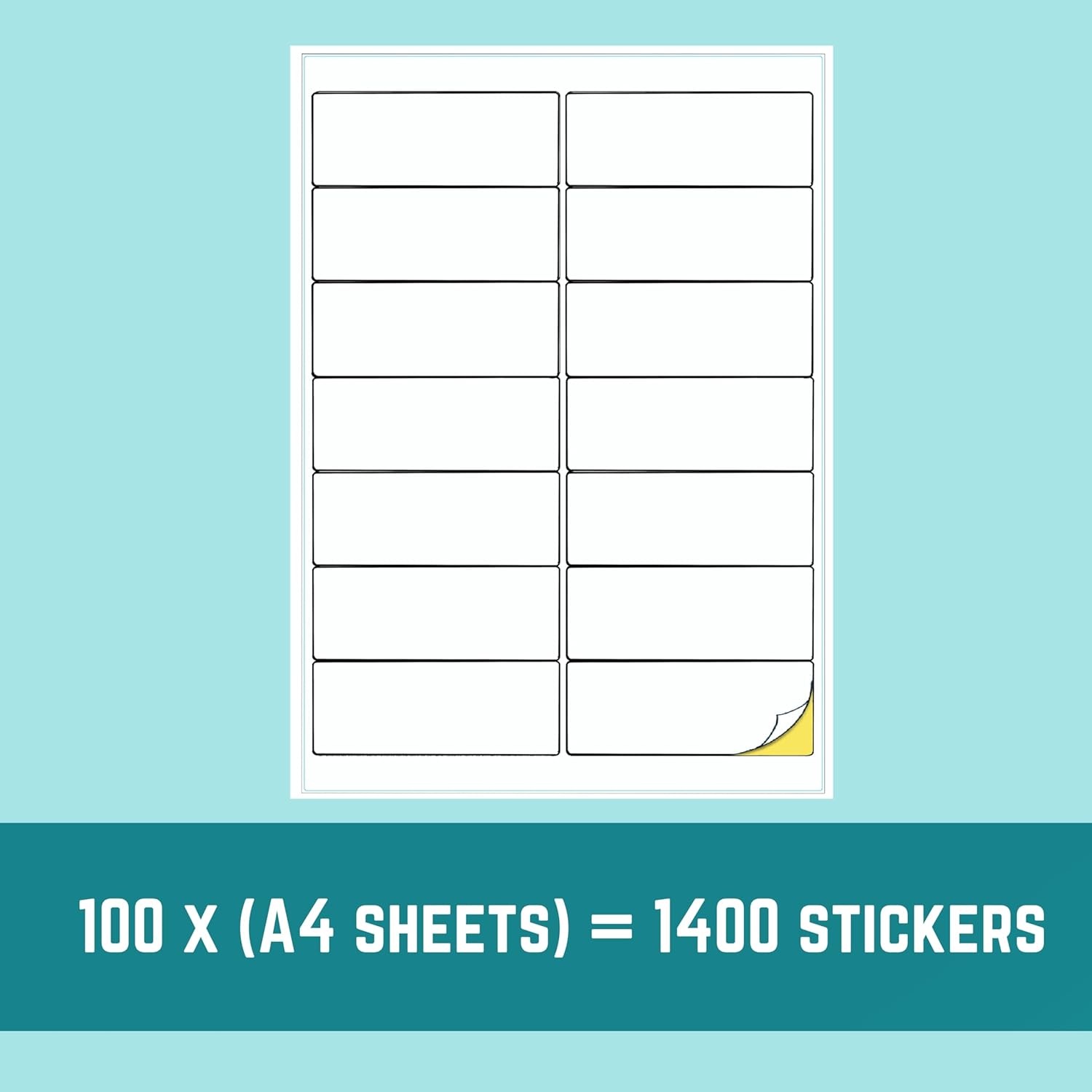 Double Dragon, 100 Sheets Pack A4 Self Adhesive Address Labels Sticker Paper, 14 Label Per Sheet, 99.1 x 38.1mm (1400 Labels)