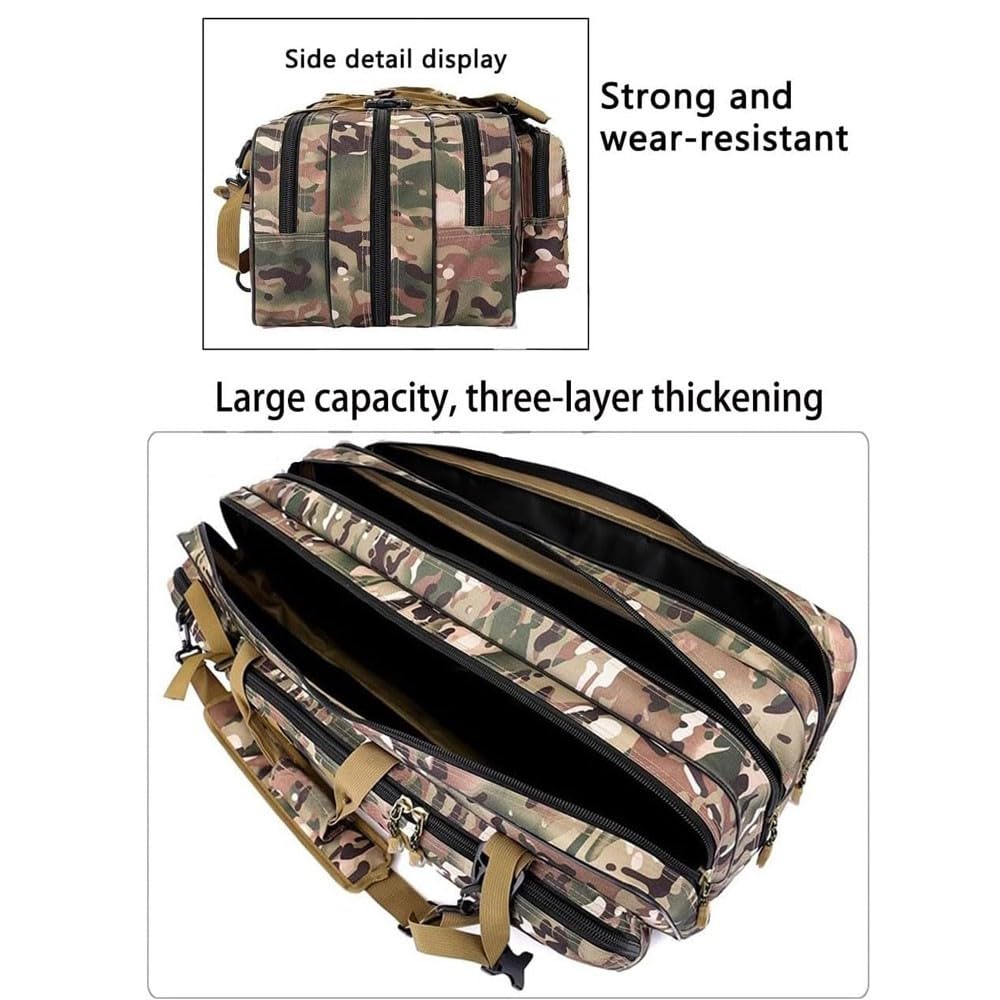 Bolsa táctica para Rifle, Fundas De Rifle para 2 Rifles Y 2 Pistolas,para Rifle para Caza Campo De Tiro,Bolsa para Armas Largas De Estilo Militar,Articulos De Caza Khaki,120cm