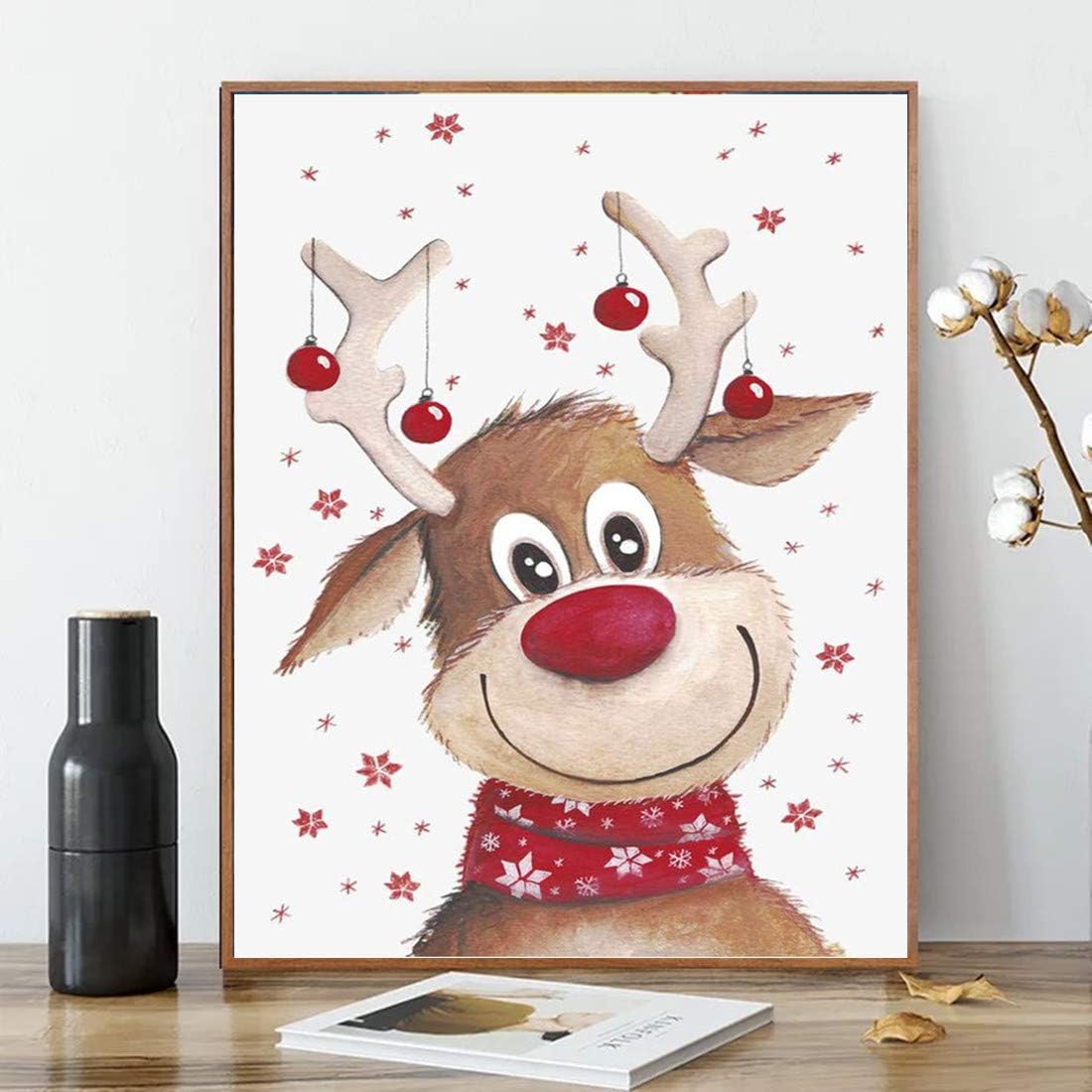 ACENGXI Christmas Paint by Numbers Christmas DIY Paint by Numbers Christmas Deer DIY