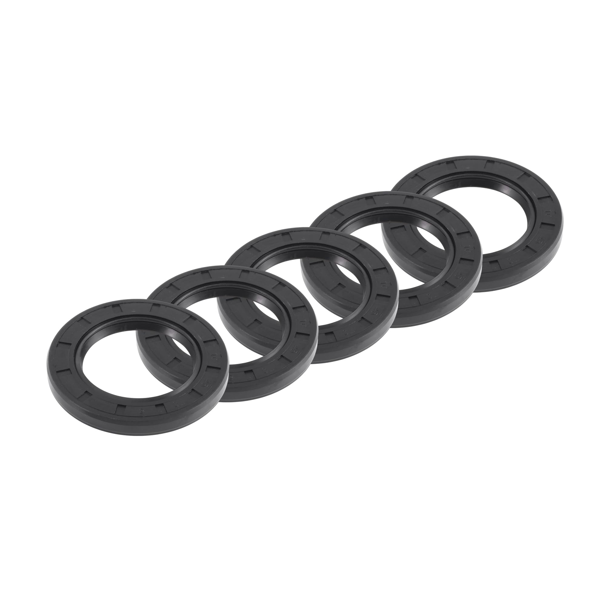 REPAIROCK Lot De 5 Joints D'Huile TC Universels 25x52x7mm - Double Lèvre Avec Ressort Acier - Caoutchouc NBR Haute Pression Noir