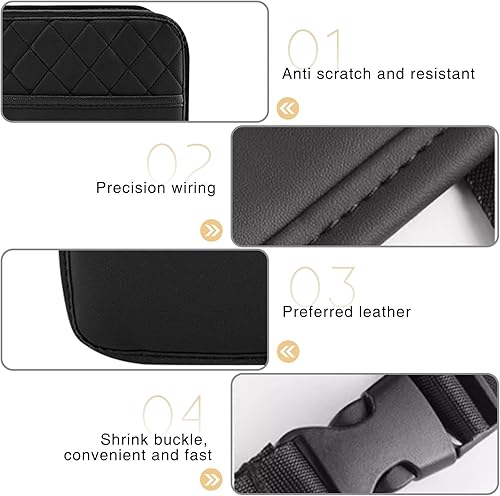 Miniatura 3 de Organizador de cuero sintético para detrás del asiento, 2 unidades, bolsa colgante multiusos para la mayoría de los autos (negro)