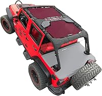 Vista 8 de Shadeidea JK Parasol Superior Compatible con Jeep Wrangler JKU Cobertura de Techo de Malla Suave (2007-2018) - Bloqueador UV de Ruido del Viento