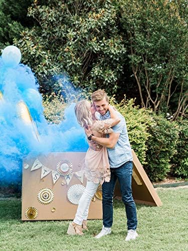 Baby Gender Reveal Party 4 Pack Vibrant Colors | Long Lasting (4 Blue)